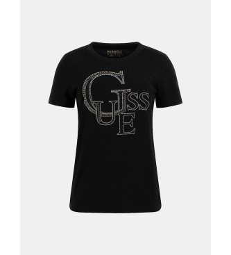 Guess Schwarzes glnzendes T-shirt