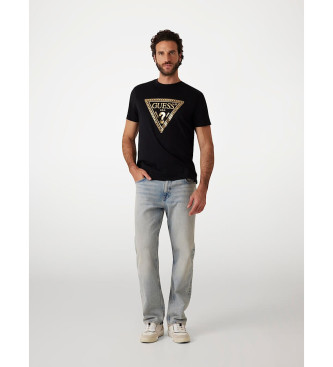 Guess T-shirt Chain Tri Logo schwarz