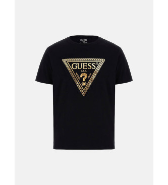 Guess T-shirt Chain Tri Logo schwarz