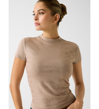 Guess Majica z rjavim logotipom 4G