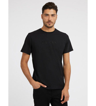 Guess T-shirt con logo ricamato nero