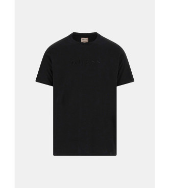 Guess T-shirt con logo ricamato nero