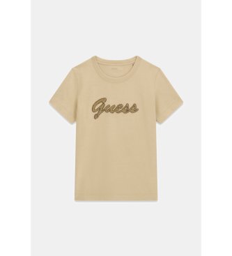 Guess Beige beaded logo t-shirt