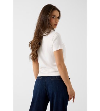 Guess Cream white beaded logo t-shirt