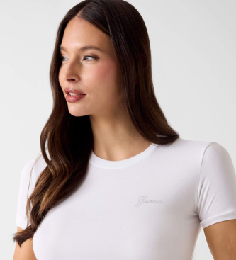 Guess Camiseta com logo de strass branco