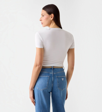 Guess Camiseta com logo de strass branco