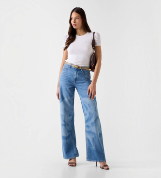 Guess Camiseta com logo de strass branco