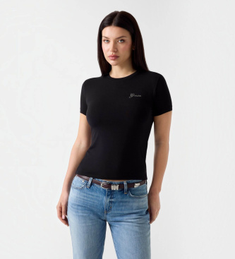 Guess Camiseta com logo de strass preto