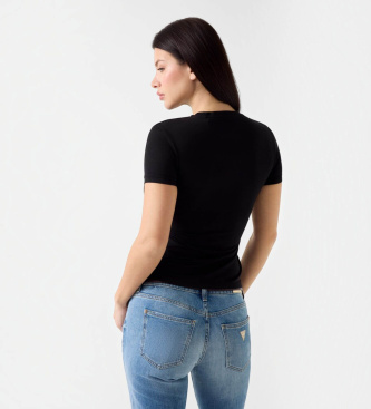 Guess Camiseta com logo de strass preto