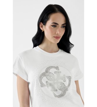 Guess White rhinestone logo t-shirt