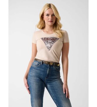 Guess Beige triangle logo t-shirt