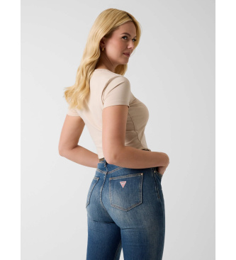 Guess Beige triangle logo t-shirt