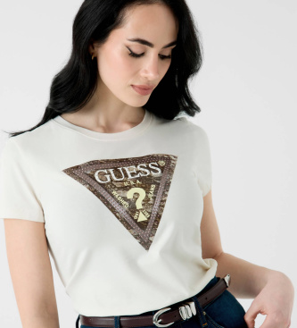 Guess Off-white t-shirt with printed logo