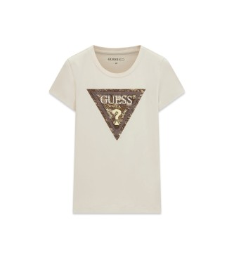 Guess Off-white t-shirt with printed logo