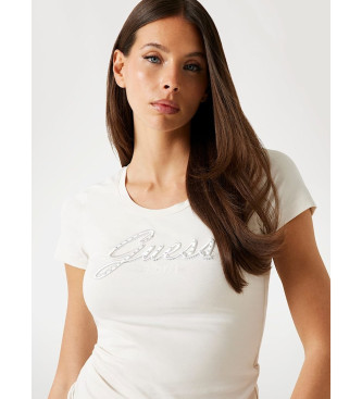Guess Camiseta con logotipo bordado beige