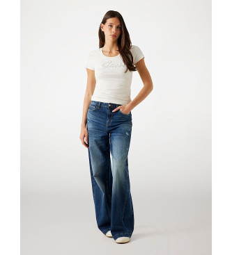 Guess Camiseta con logotipo bordado beige
