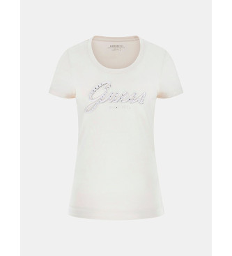 Guess Camiseta con logotipo bordado beige