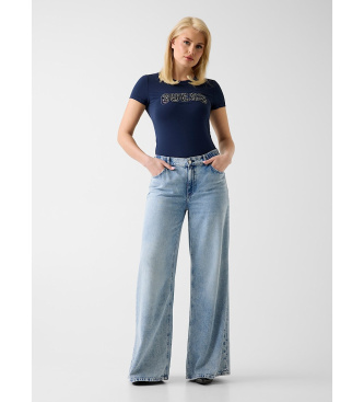 Guess T-shirt com log�tipo slim fit azul