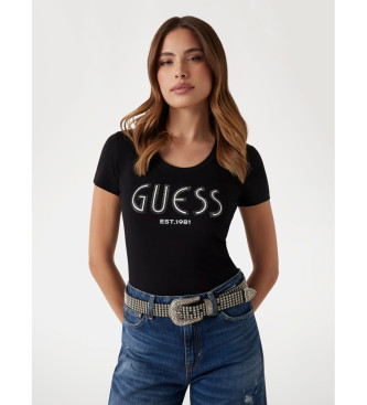 Guess Camiseta con logotipo de pedrera negro