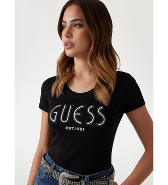 Guess Camiseta con logotipo de pedrera negro