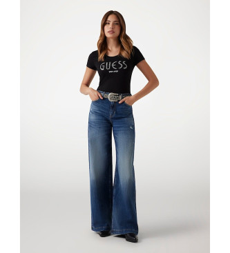 Guess Camiseta con logotipo de pedrera negro