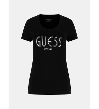 Guess Camiseta con logotipo de pedrera negro