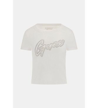 Guess White studded logo t-shirt