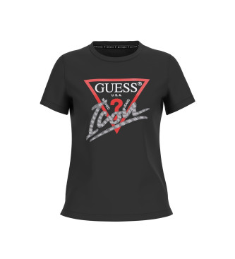 Guess T-shirt met pictogramlogo zwart