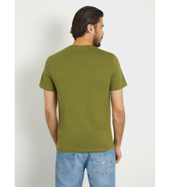 Guess T-shirt verde con logo piccolo