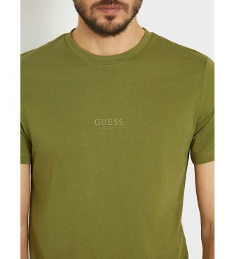 Guess T-shirt verde con logo piccolo