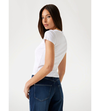 Guess Camiseta con logotipo strass blanco