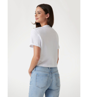 Guess Cropped gewassen T-shirt wit