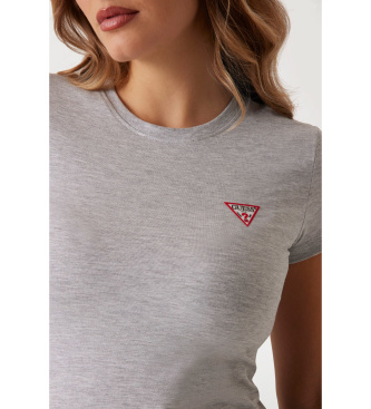 Guess Elastyczna koszulka z szarym trójkątnym logo