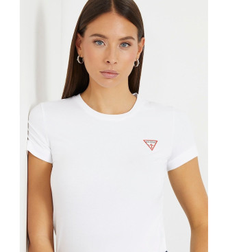 Guess Camiseta elstica con logotipo tringulo pequeo blanco