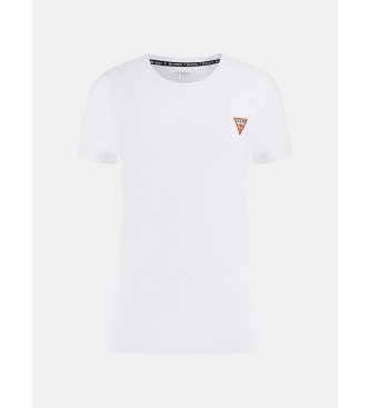 Guess Camiseta elstica con logotipo tringulo pequeo blanco
