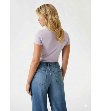 Guess T-shirt stretch avec petit logo triangulaire lilas
