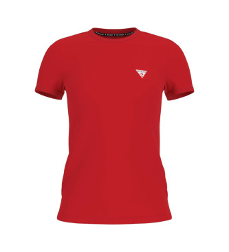 Guess Stretch T-shirt met klein driehoekig logo rood