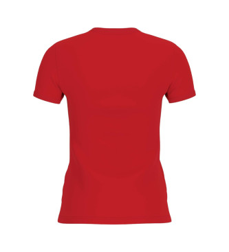 Guess Stretch T-shirt met klein driehoekig logo rood