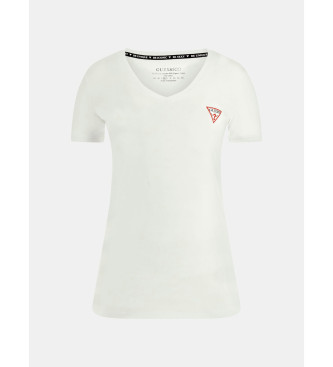 Guess Elastisk T-shirt med liten triangellogo vit