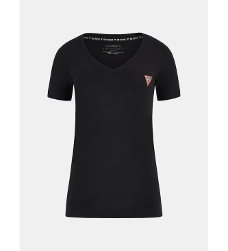 Guess Stretch T-shirt met klein driehoekig logo zwart