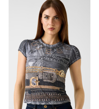 Guess Črna majica s potiskom