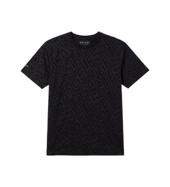 Guess T-shirt Jacquard Allover Bleu
