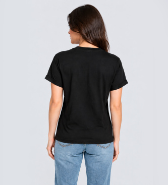Guess T-Shirt Leopard mit Lurex-Logo schwarz