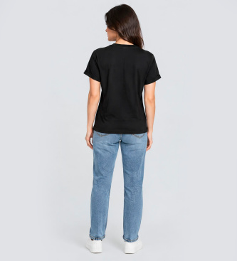 Guess T-Shirt Leopard mit Lurex-Logo schwarz