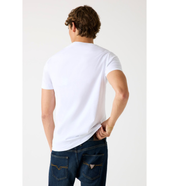 Guess Hvid T-shirt med trekantlogo