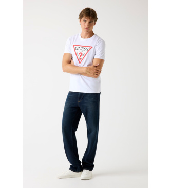 Guess Hvid T-shirt med trekantlogo