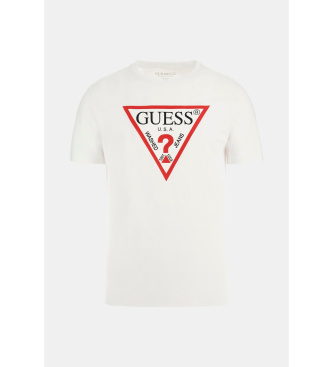 Guess Hvid T-shirt med trekantlogo