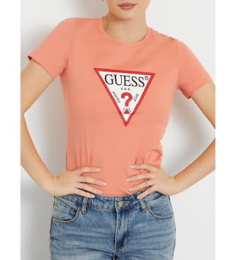 Guess T-shirt triangle corail avec logo