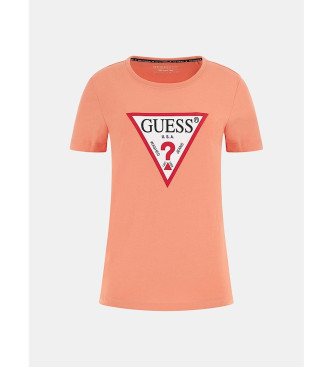 Guess T-shirt com logtipo triangular Coral