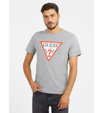 Guess T-shirt  logo triangulaire gris